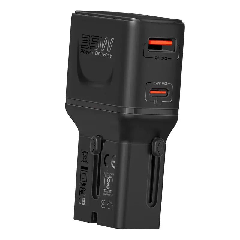 Triplug Promate TriPlug-PD35 | 35W Multi-Port Universal Travel Adapter with PD ...
