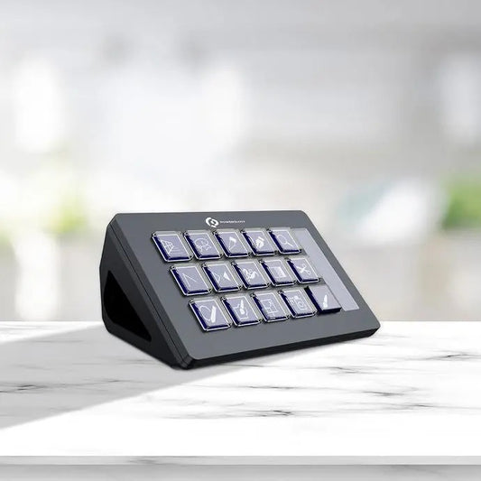 Powerology Stream Deck – 15 Programmable LED Keys, USB-C Interface, Custom Software, Mac & Windows Compatible, High-Contrast Display