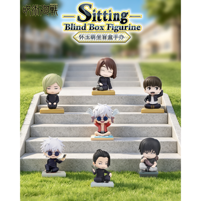 
All seven EAKI Jujutsu Kaisen Sitting Series Season2 designs arranged on steps