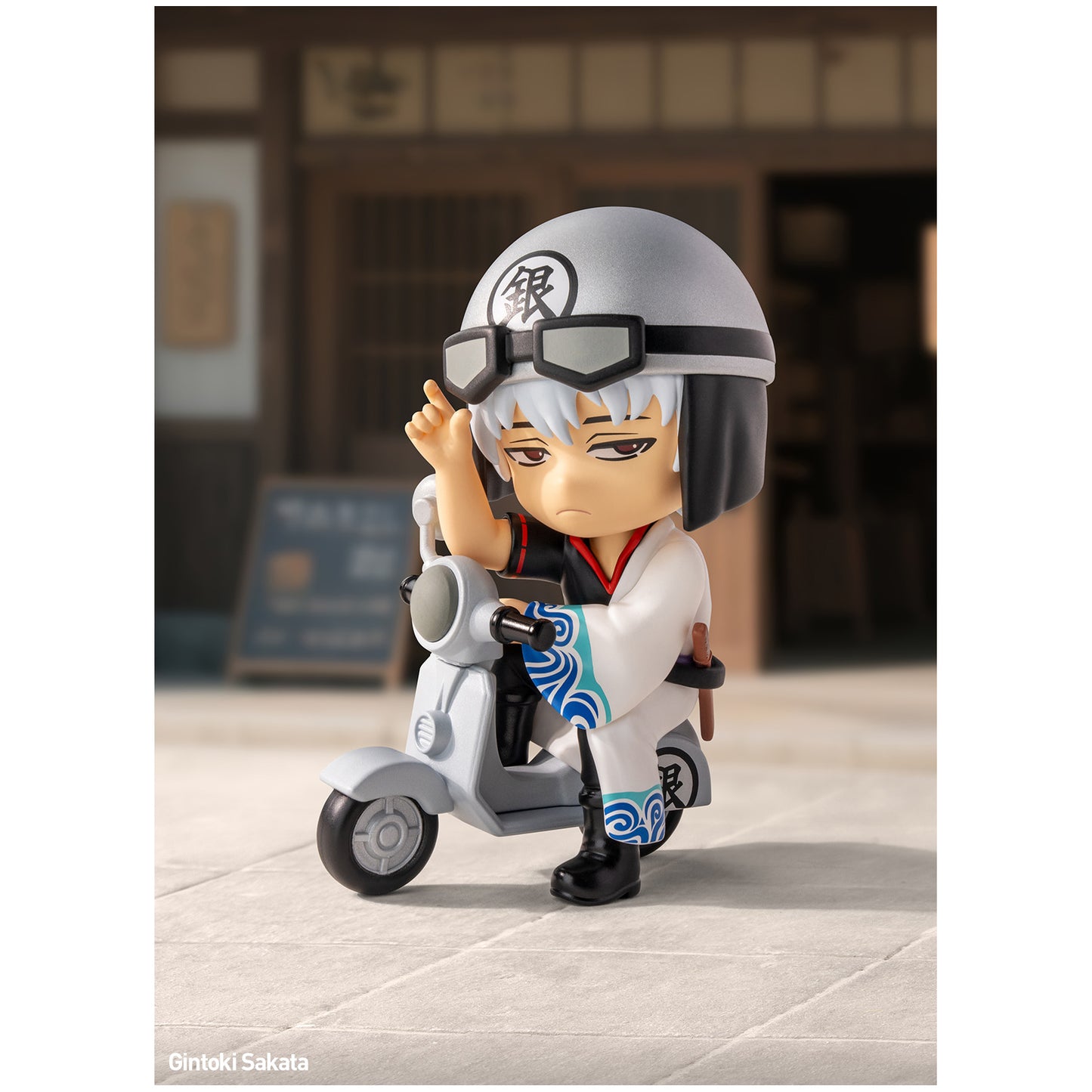 
Gintoki Sakata from POP MART Gintama Welcome to Yorozuya; scene props are illustrative