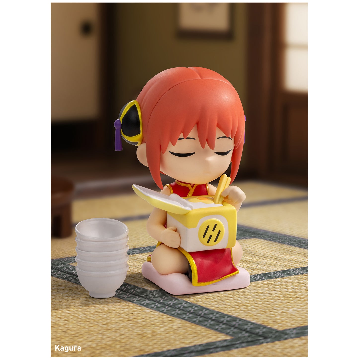 
Kagura from POP MART Gintama Welcome to Yorozuya; scene props are illustrative