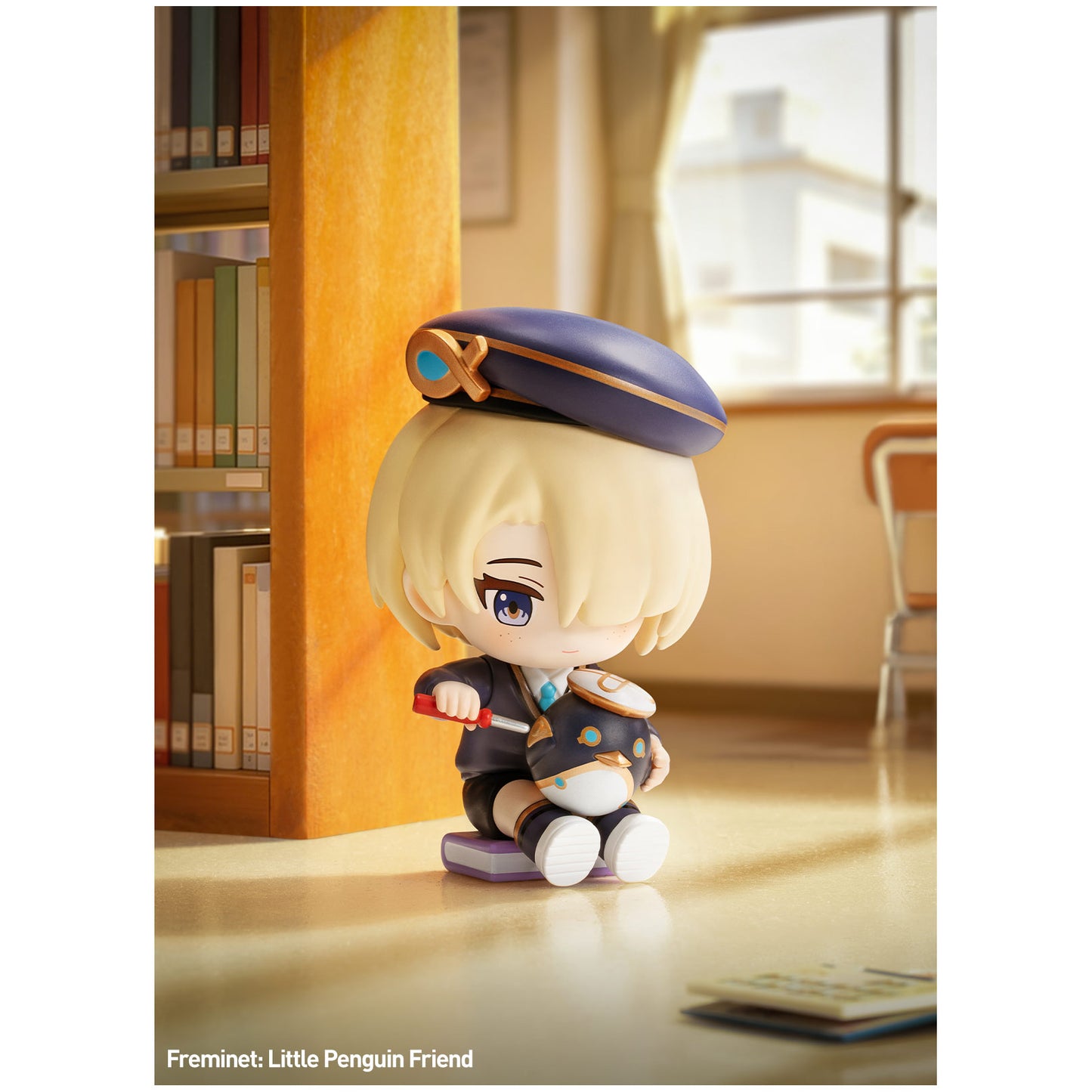 
Freminet – Little Penguin Friend chibi figure from Genshin Impact Academy's Light and Shadow Poetry
