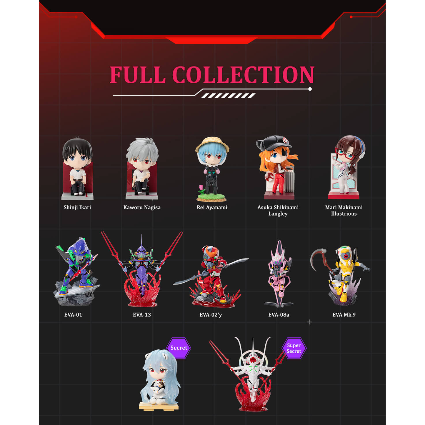 
FUNISM Evangelion EVA Vol. 2 — Named regular and secret figure lineup