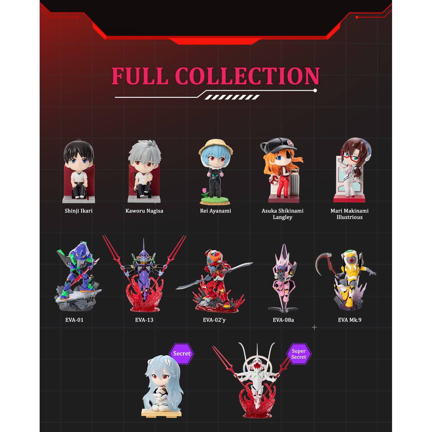 
FUNISM Evangelion EVA Vol. 2 — Named regular and secret figure lineup