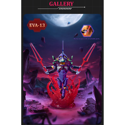 
FUNISM Evangelion EVA Vol. 2 — EVA-13 figure and detachable-weapon close-up