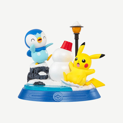 
FUNISM Pikachu and Piplup snowy-day scene collectible