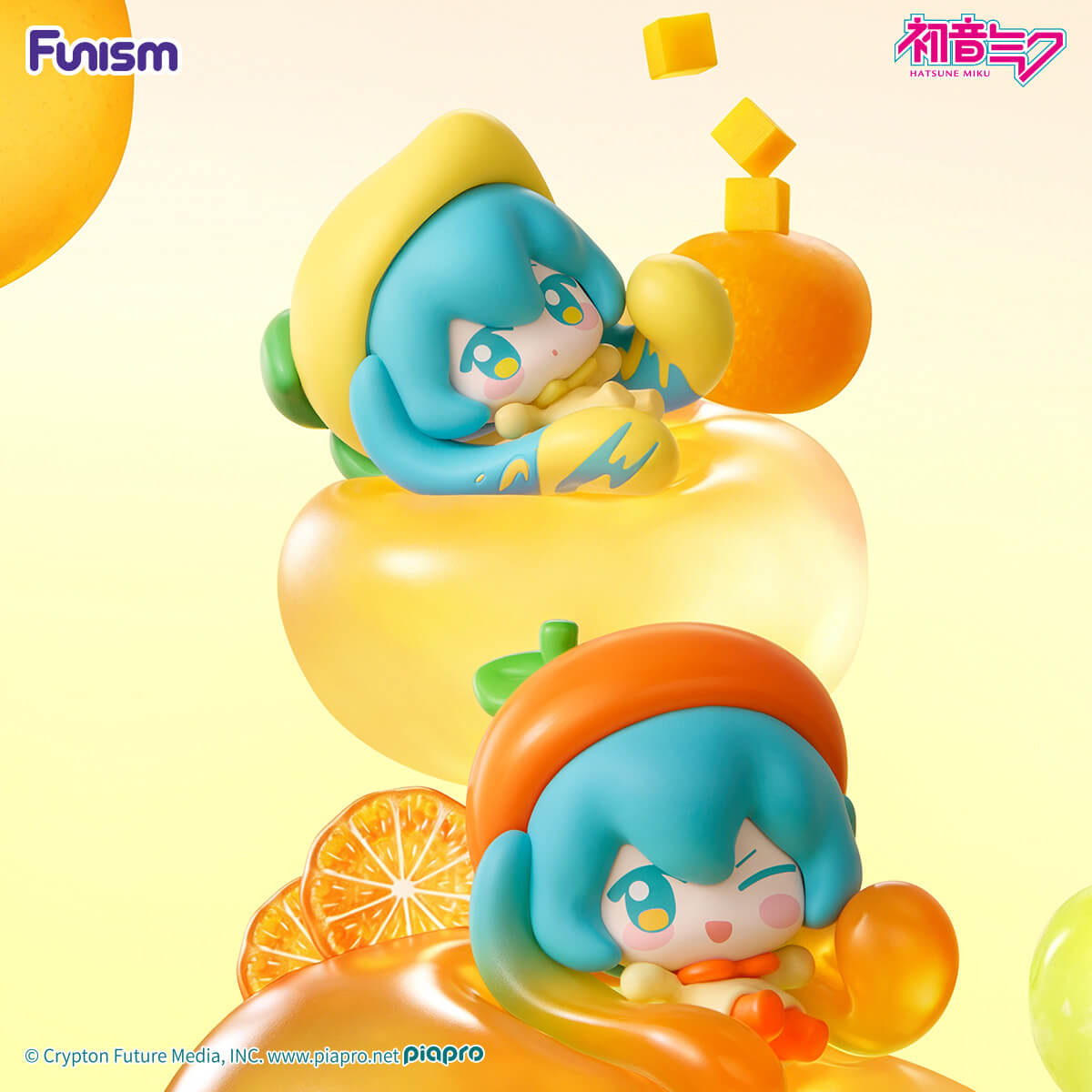 
Mango and orange Miku miniature designs