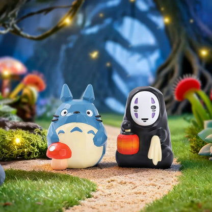 
Blue Totoro and No-Face Memory Engraving mini figure examples