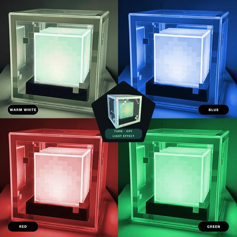 
Beacon Glow Cube shown in four lighting colours