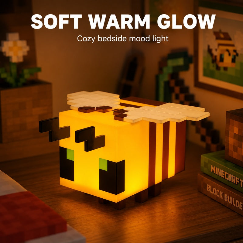 
Bee Glow Buddy giving a warm glow to a bedside table