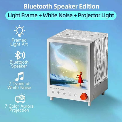Aurora Box S10 Bluetooth Speaker Night Light – 7 Color LED Projector with White Noise & Touch Control The Wonders Mart Trading™