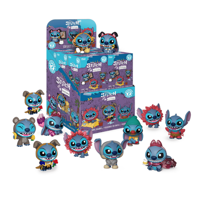 
Funko Stitch in Costume Mystery Minis packaging and examples – one blind box supplied