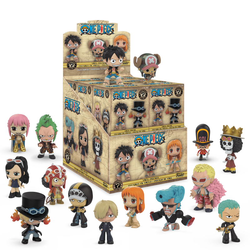 
Funko One Piece Mystery Minis retail display and example figures – one blind box supplied