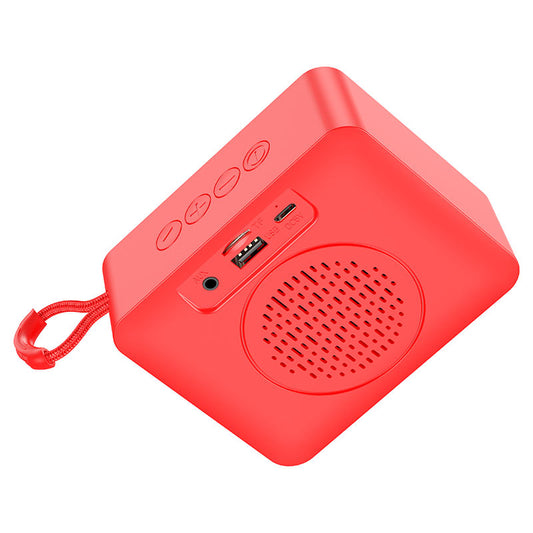 HOCO BS51 Gold Brick Wireless Speaker – Compact 5W Bluetooth v5.2 Speaker with TWS, FM, USB, TF, 1200mAh Battery