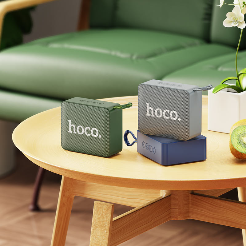 HOCO BS51 Gold Brick Wireless Speaker – Compact 5W Bluetooth v5.2 Speaker with TWS, FM, USB, TF, 1200mAh Battery