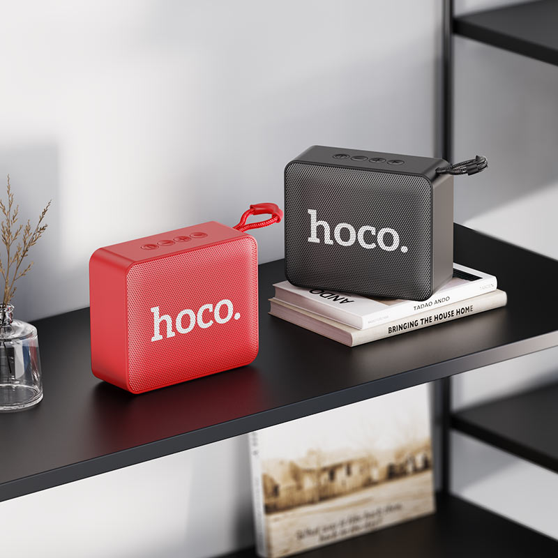 HOCO BS51 Gold Brick Wireless Speaker – Compact 5W Bluetooth v5.2 Speaker with TWS, FM, USB, TF, 1200mAh Battery