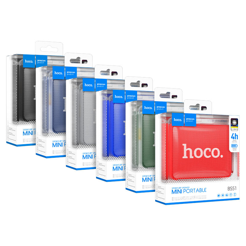 HOCO BS51 Gold Brick Wireless Speaker – Compact 5W Bluetooth v5.2 Speaker with TWS, FM, USB, TF, 1200mAh Battery