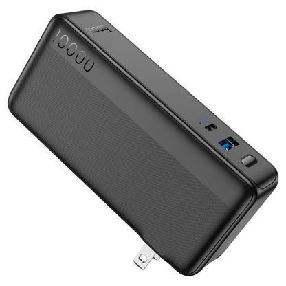 HOCO Q16 Friendly 10000mAh Power Bank with EU/US Plug – 22.5W Fast Charging, Type-C & USB-A, Wall Charger + Power Bank Hybrid