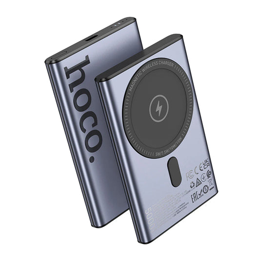 HOCO Q32 Magnetic Power Bank 5000mAh – 20W PD Fast Charging | MagSafe Compatible | Metal Grey