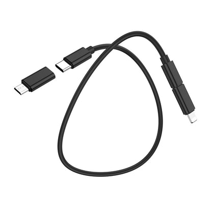 HOCO U86 Treasure 6-in-1 Charging Data Cable with Storage Case – Type-C, Lightning, Micro-USB, USB, SIM Tool & Phone Stand