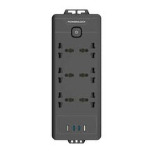Powerology 2500W Power Strip – 6 Universal AC Sockets, 2 USB-A & 2 USB-C Ports, Built-In Safeguards, 3M Cable, Safety Switch, Fire-Resistant Material – Black The Wonders Mart Trading™