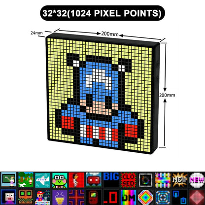 iDotMatrix LED Pixel Display, 32x32 Programmable Pixel Art Display with APP Control for Kids Boys Girls, Creative Animations, Fun Text and Digital Clock, Gaming Accessories for Desk/Wall Room Decor