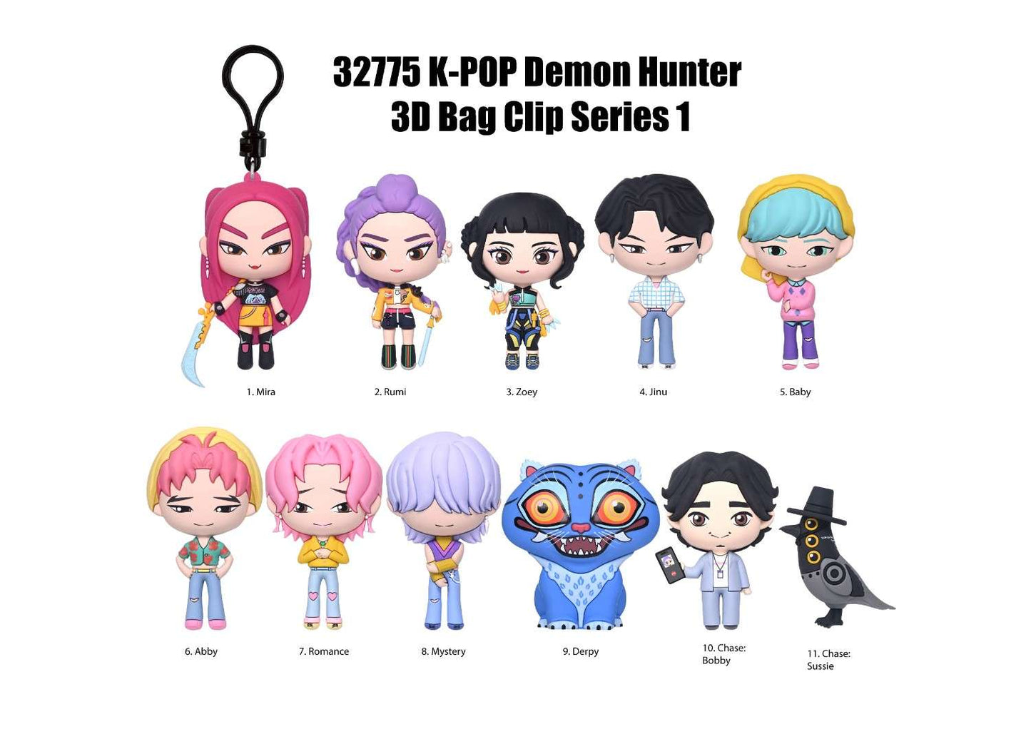 
KPop Demon Hunters Series 1 Monogram bag clip assortment – one random design supplied