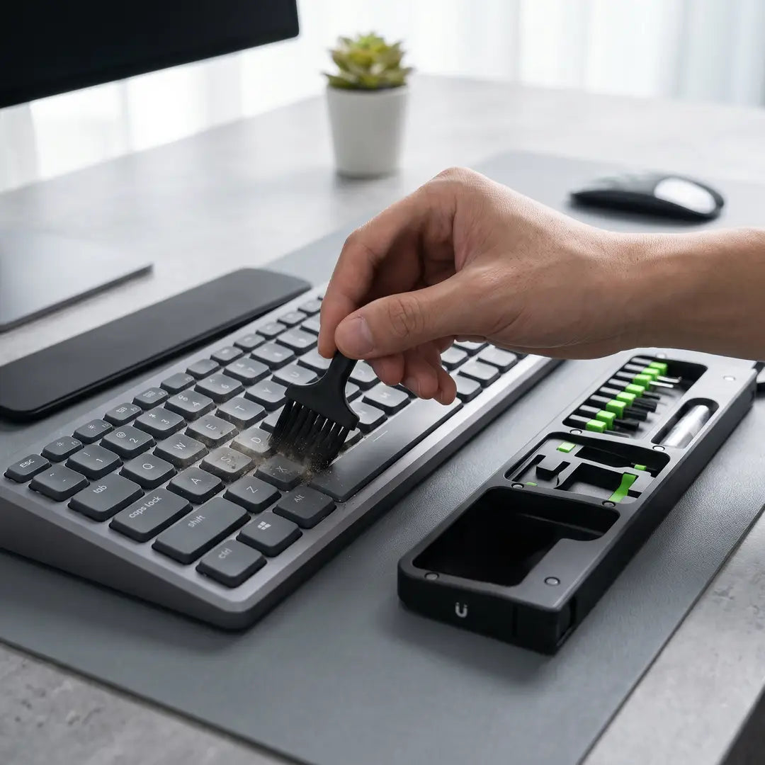
Porodo Blue 22-in-1 Cleaning Kit with Keyboard Wrist Rest – Black – official product image 3