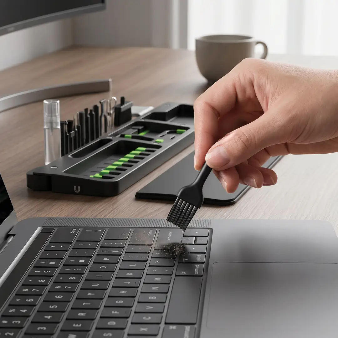 
Porodo Blue 22-in-1 Cleaning Kit with Keyboard Wrist Rest – Black – official product image 4