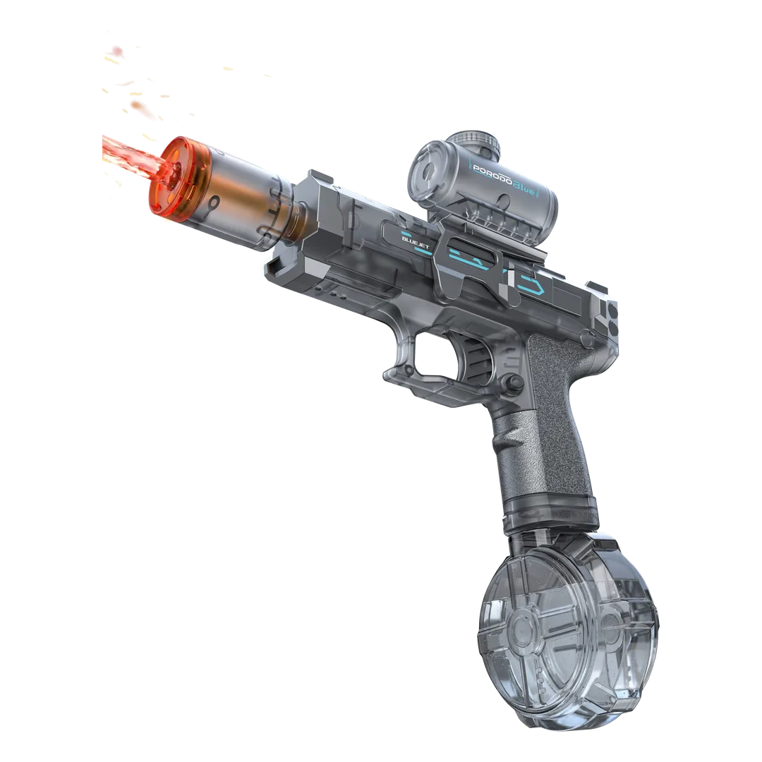 
Porodo Blue Auto-Firing Electric Water Gun with Flashing Lights – Grey – official product image 1