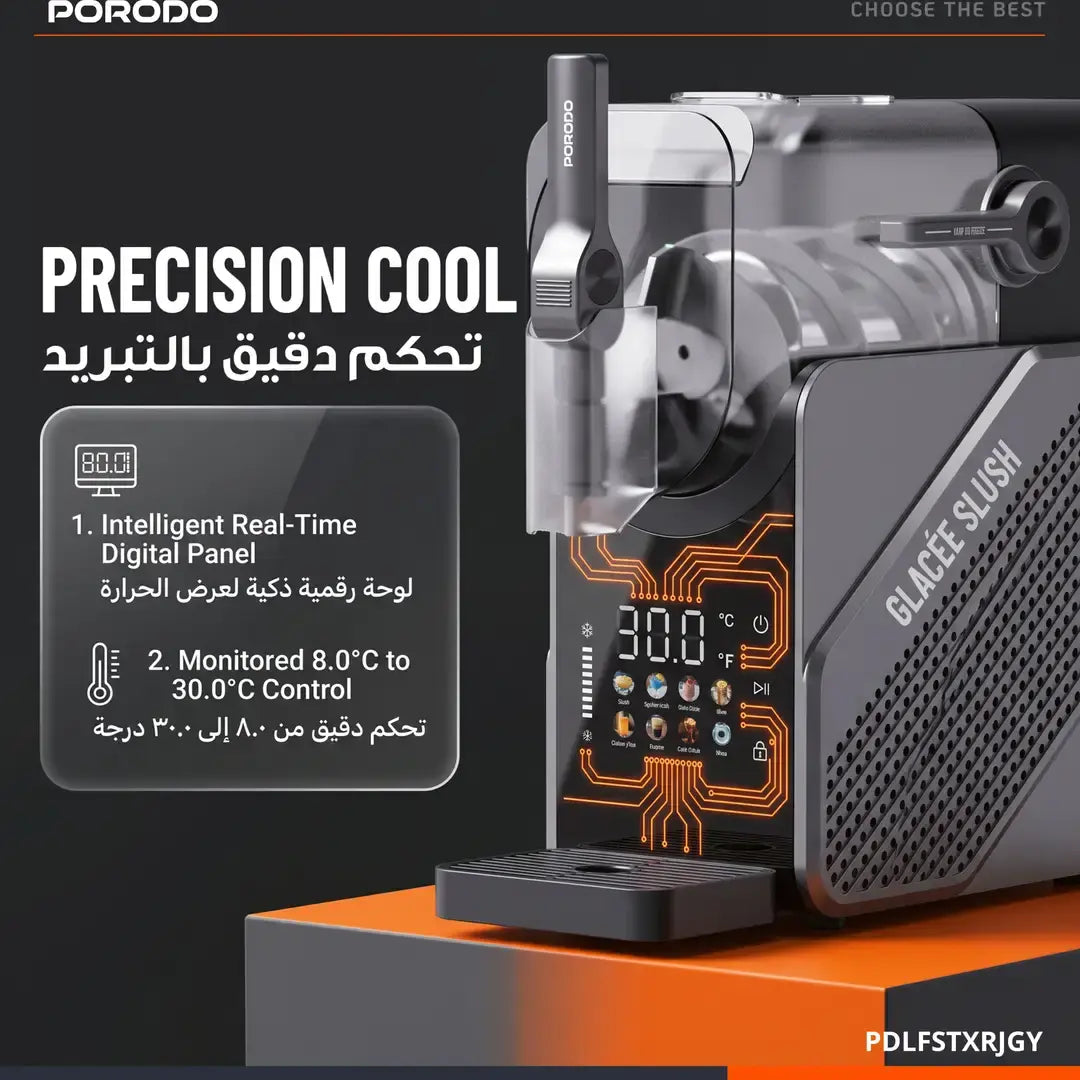 
Porodo Lifestyle Glacee 2-in-1 Slushie & Ice Cream Maker 2.5L – Grey – official product image 6