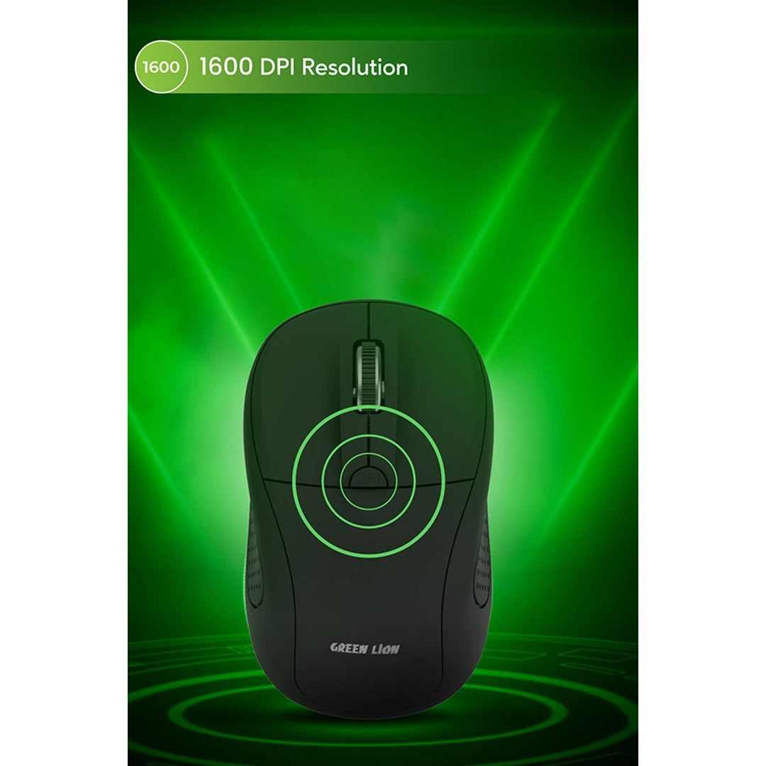 Green Lion G200 Wireless Mouse – 2.4GHz Adjustable DPI Mouse (Black) The Wonders Mart Trading™