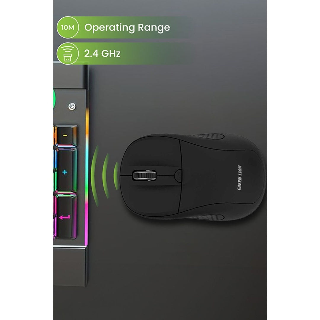 Green Lion G200 Wireless Mouse – 2.4GHz Adjustable DPI Mouse (Black) The Wonders Mart Trading™