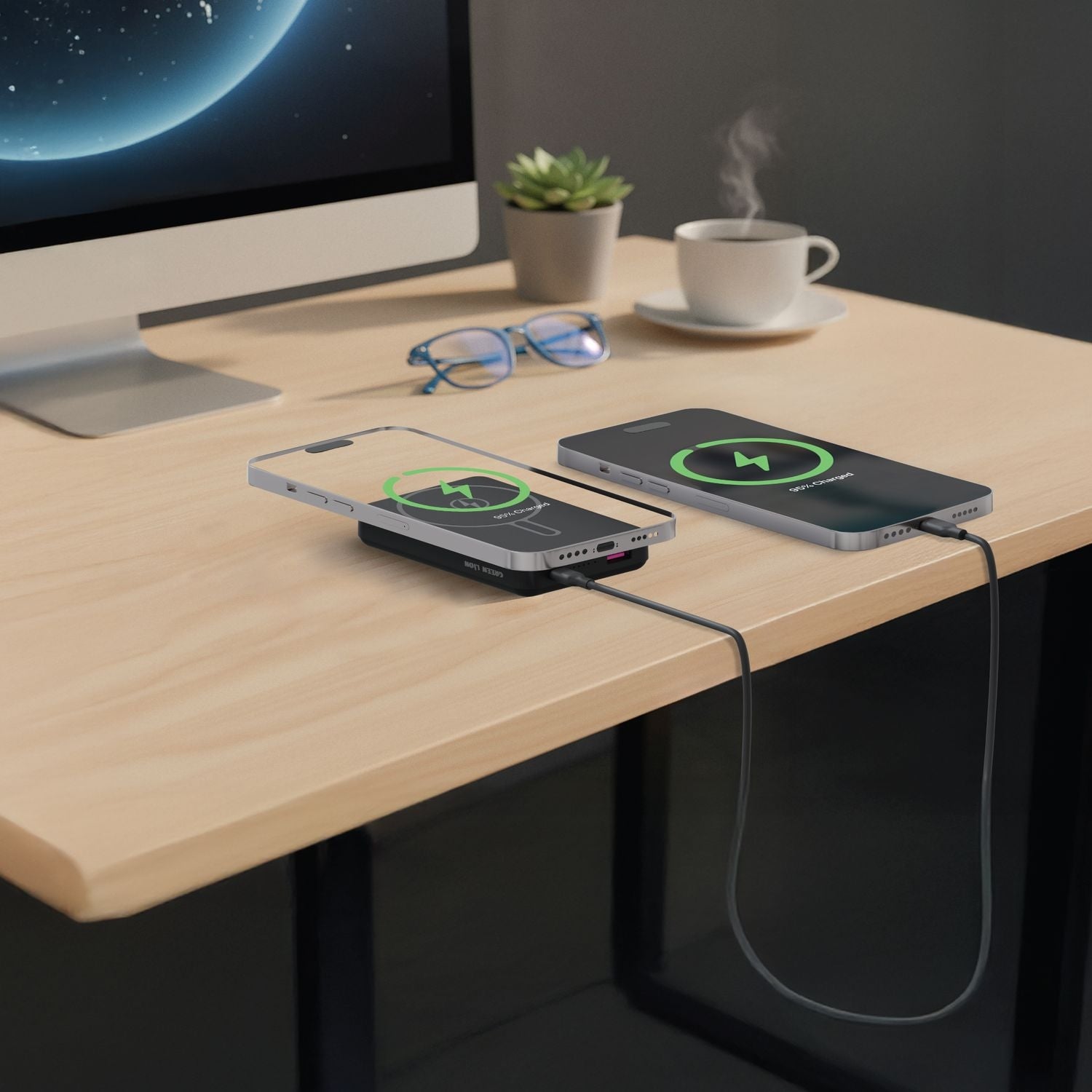 Green Lion Malaga 10000mAh Power Bank – Magnetic Wireless Fast Charging Power Bank The Wonders Mart Trading™