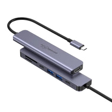 Porodo Blue 7-in-1 USB-C Hub – HDMI 4K, 2×USB-A, 2×USB-C, SD/MicroSD Card Readers, 100W PD | Ultra-Compact Adapter for MacBook, Windows, Android Devices – Aluminum Alloy Design The Wonders Mart Trading™