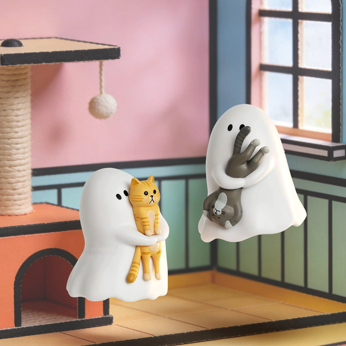 
52TOYS GHODY Behold My Cat orange tabby and grey cat figures