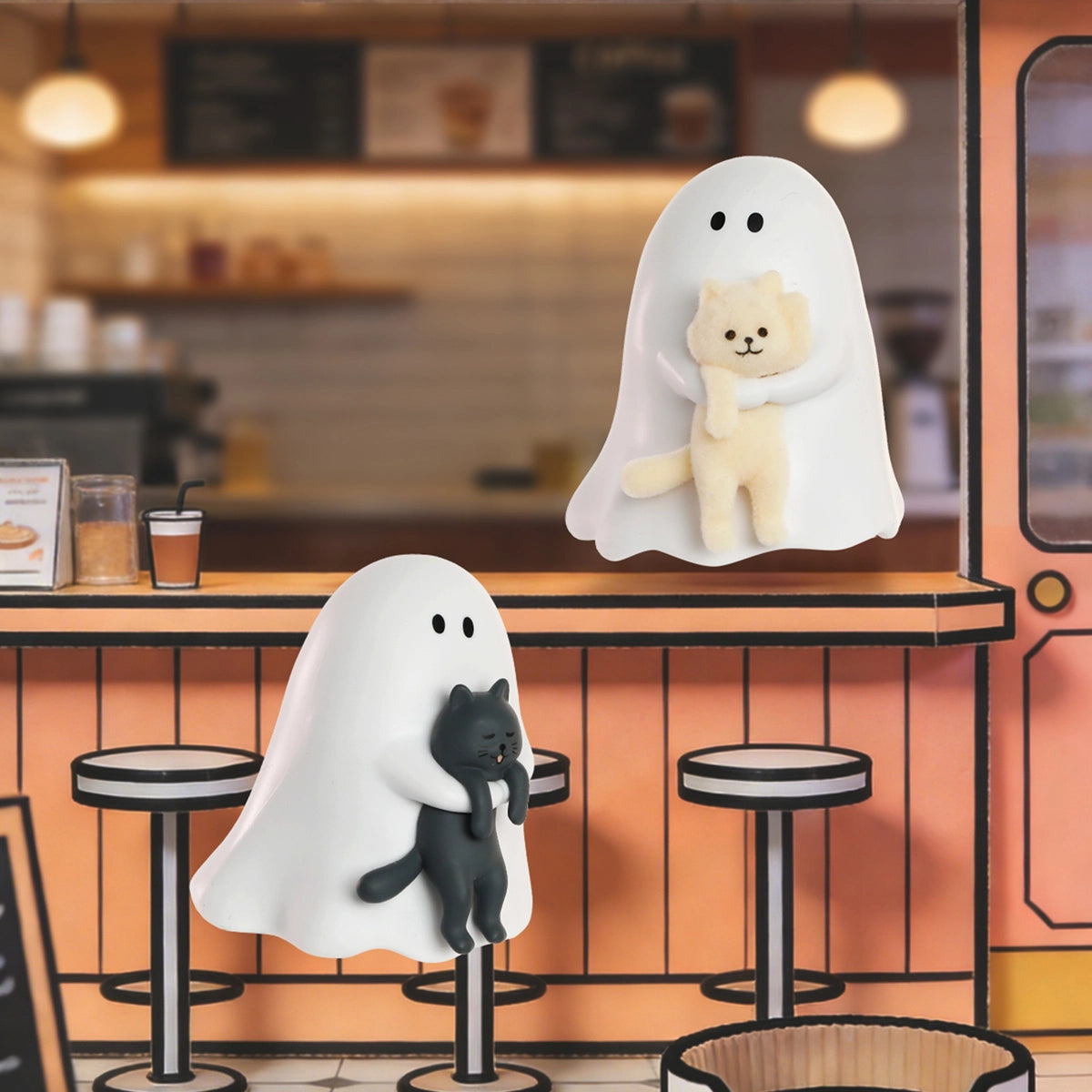 
52TOYS GHODY Behold My Cat cream and black cat figures