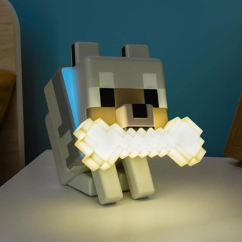 
Wolf night light glowing on a desk