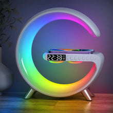 Multi-function 15W Wireless Charger Smart Lamp With Speaker Alarm Clock Desk RGB